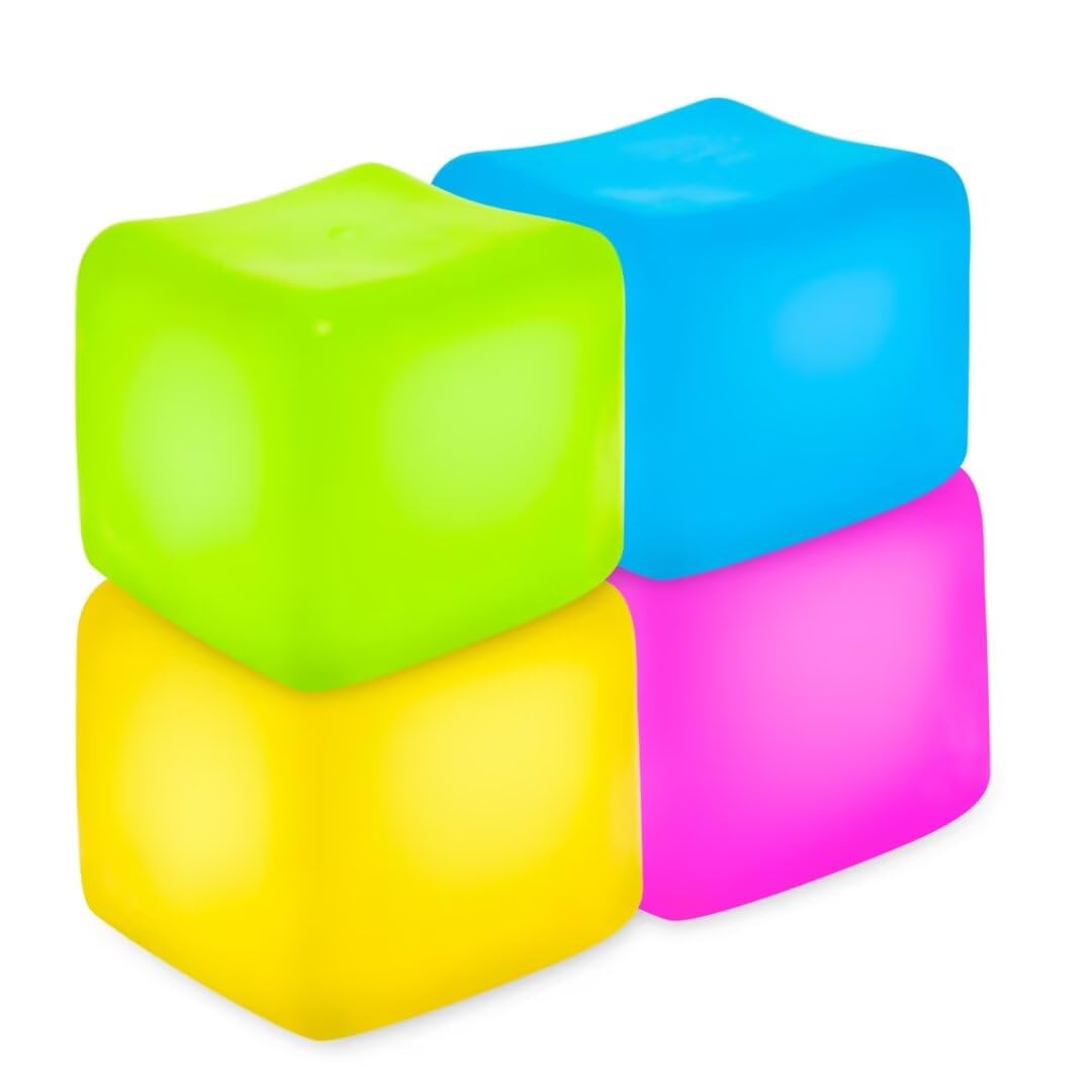 4Pcs Stress Cube Fidget Toys for Party Favors Squishy Fidget Toys for Anxiety Relief Slow Rise Squishy Sensory Cube for Classroom Prizes Soft Fidget Stress Cube Toys for Students Kids Adults