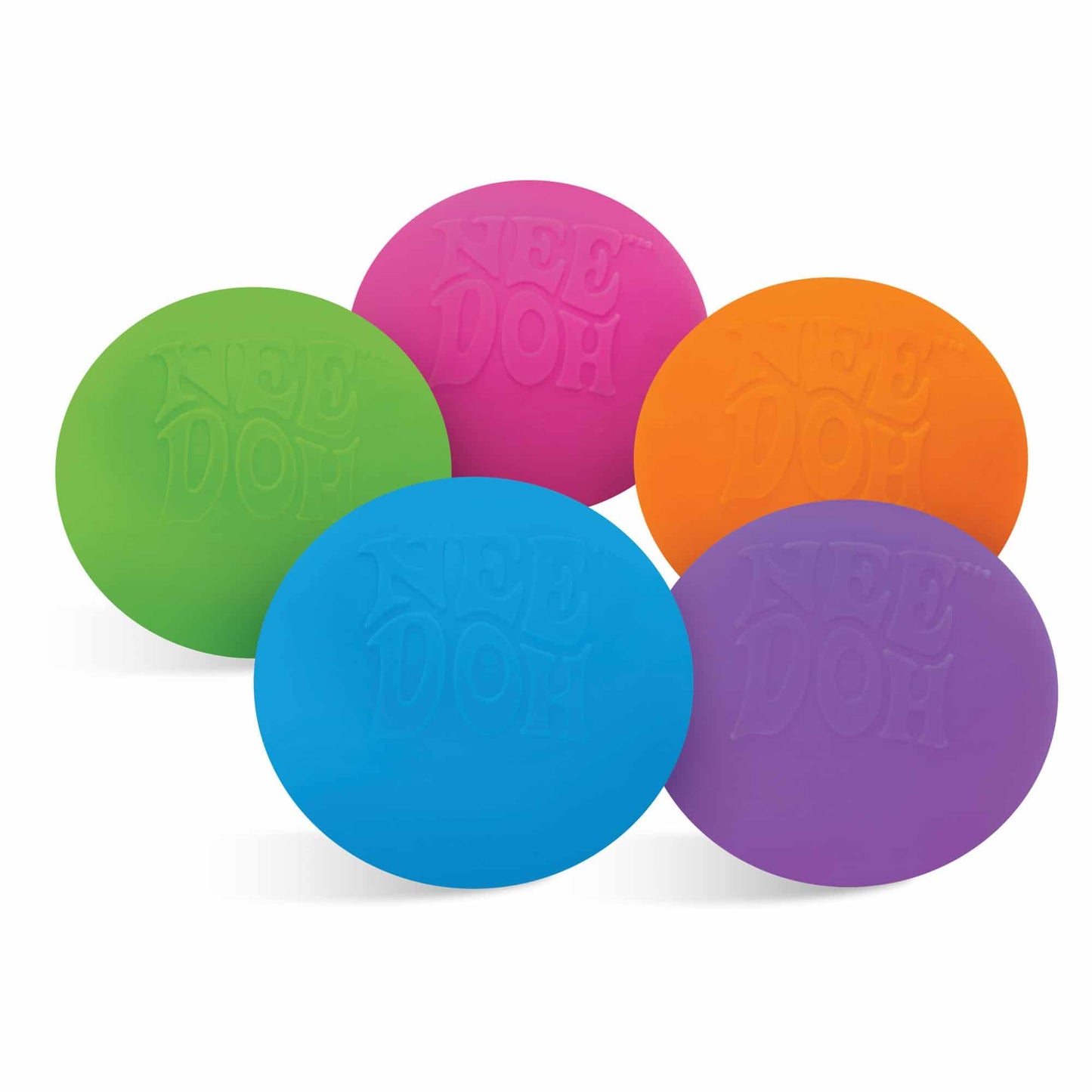 Schylling NeeDoh The Groovy Glob! Squishy Squeezy Stretchy Stress Balls Green Orange & Pink Complete Gift Set Party Bundle - 3 Pack