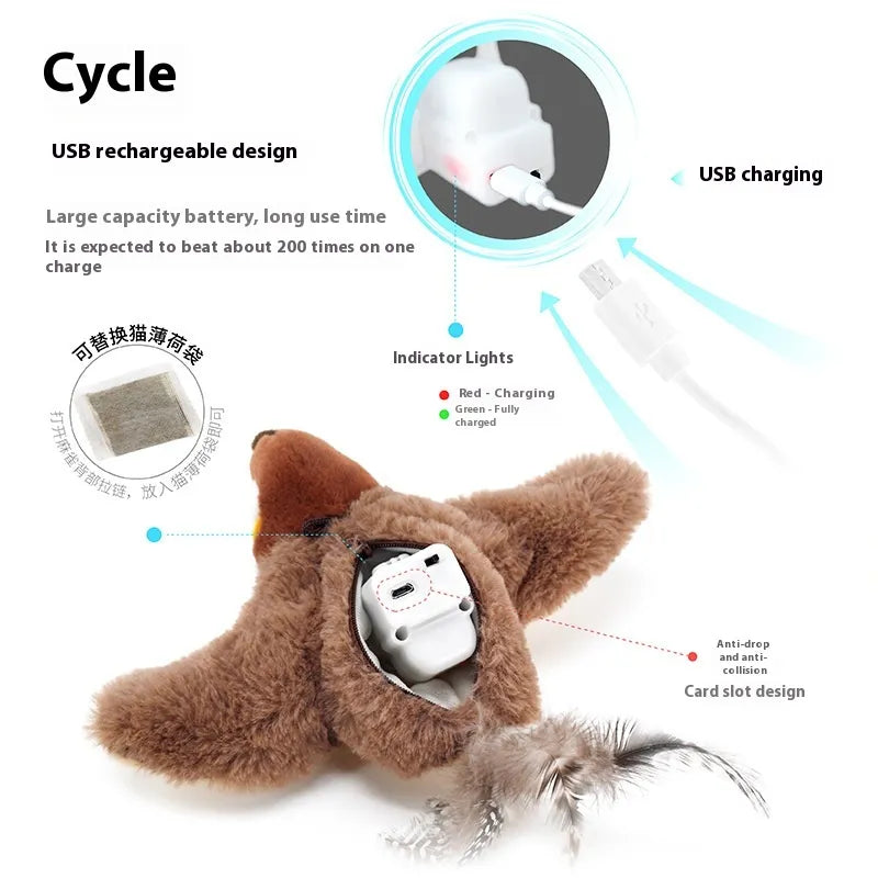 Interactive Flapping Bird Plush Toy