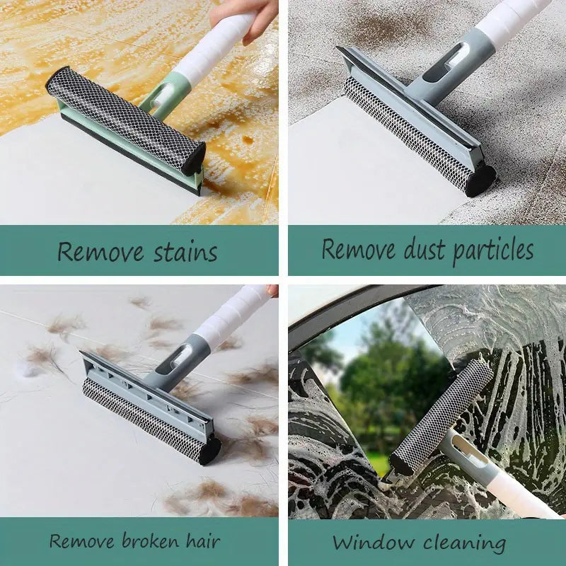 3-in-1 Glass Cleaner With Spray And Double-sided Wiper