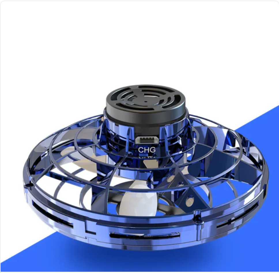 Mini LED UFO Spinner Drone - Fingertip Gyro Decompression Toy for Kids