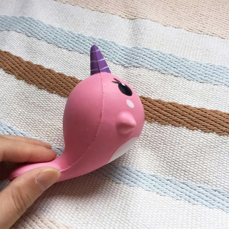 Squishy Slow-Rise Animal Figurines, Unicorn & Whale