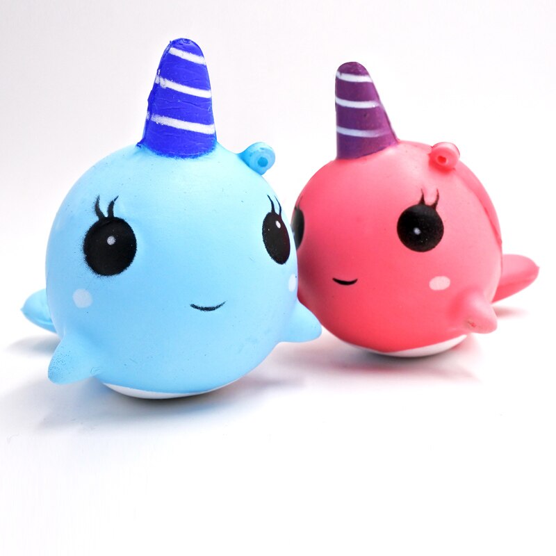 Squishy Slow-Rise Animal Figurines, Unicorn & Whale