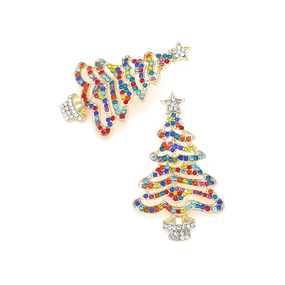 Exaggerated Hollow Christmas Tree Earrings for Women